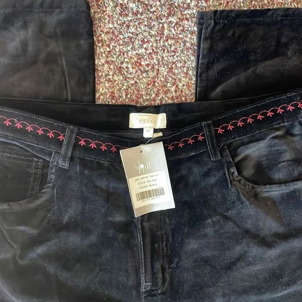 J.Jill EBT Black Velvet Pants 16T NWT